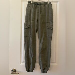 7 For All Mankind XS Green Soft Cotton Cargo Jogger Pants